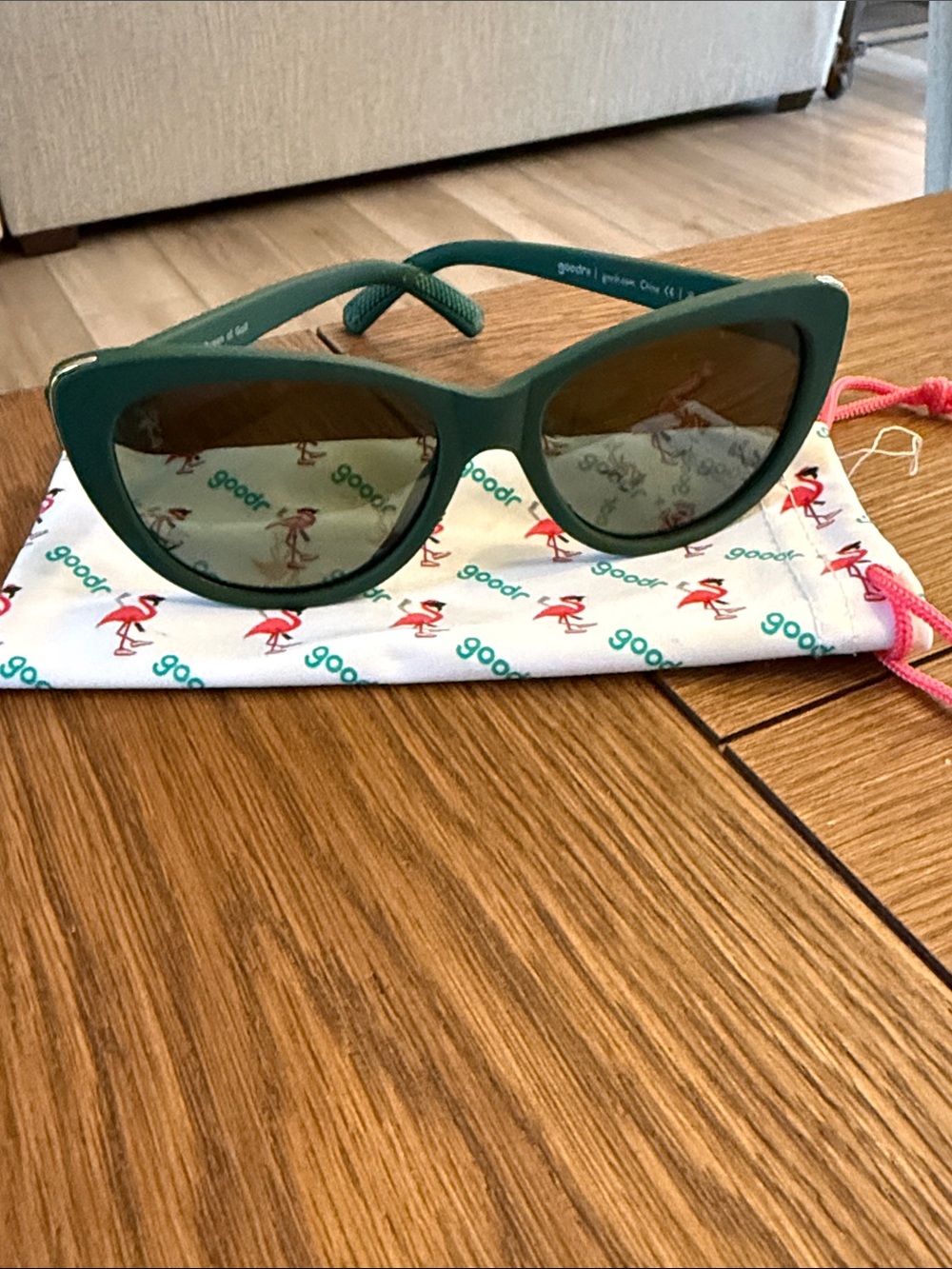 Goodr Dark Green Cat-Eye Sunglasses for Women - Fashionable UV Protection